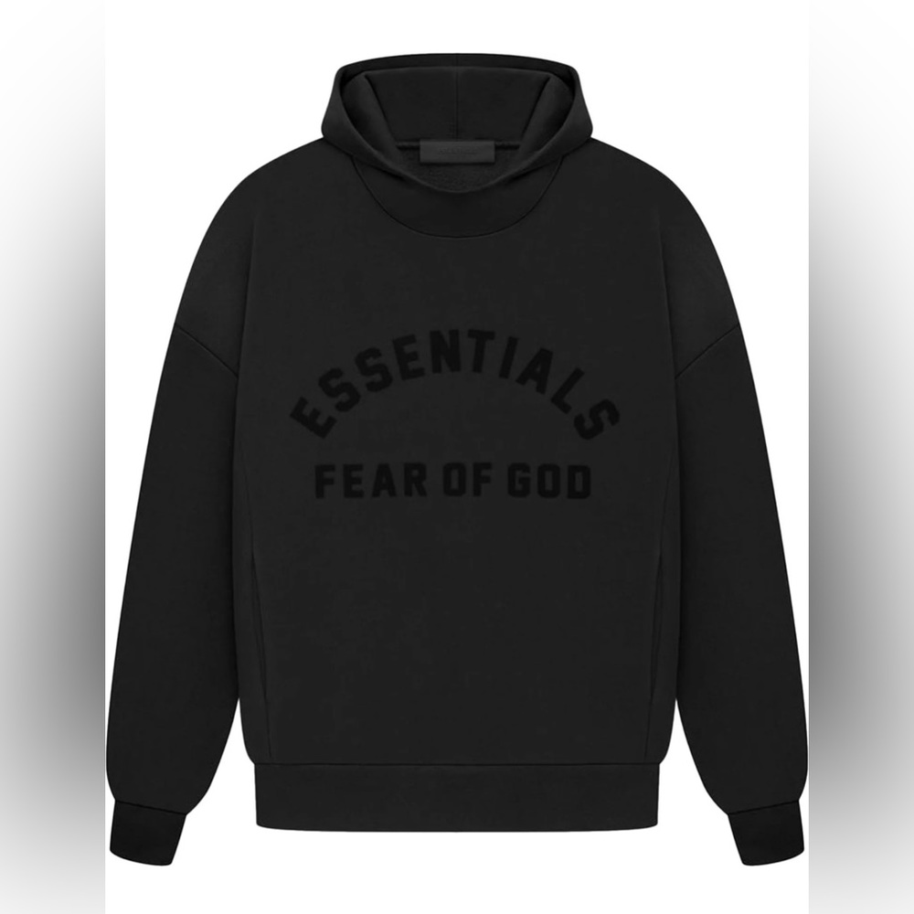 Black Essentials Fear of God Bonded Hoodie
